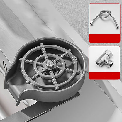 Deck-Mounted Kitchen Sink Glass Rinser, Quick Spray Glass Rinser, Matte Black / Chrome / Gunmetal / Stainless Steel