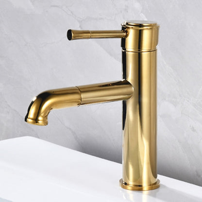 Pull-Out Vintage Brass Bathroom Sink Faucet, Single-Hole Swivel Spout Faucet, Antique Brass / Chrome / Oil-Rubbed Bronze / Brushed Gold