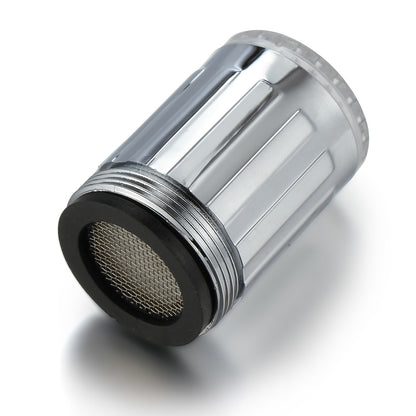 LED Temperature Sensor Faucet Aerator, Chrome Faucet Light with -Changing Glow