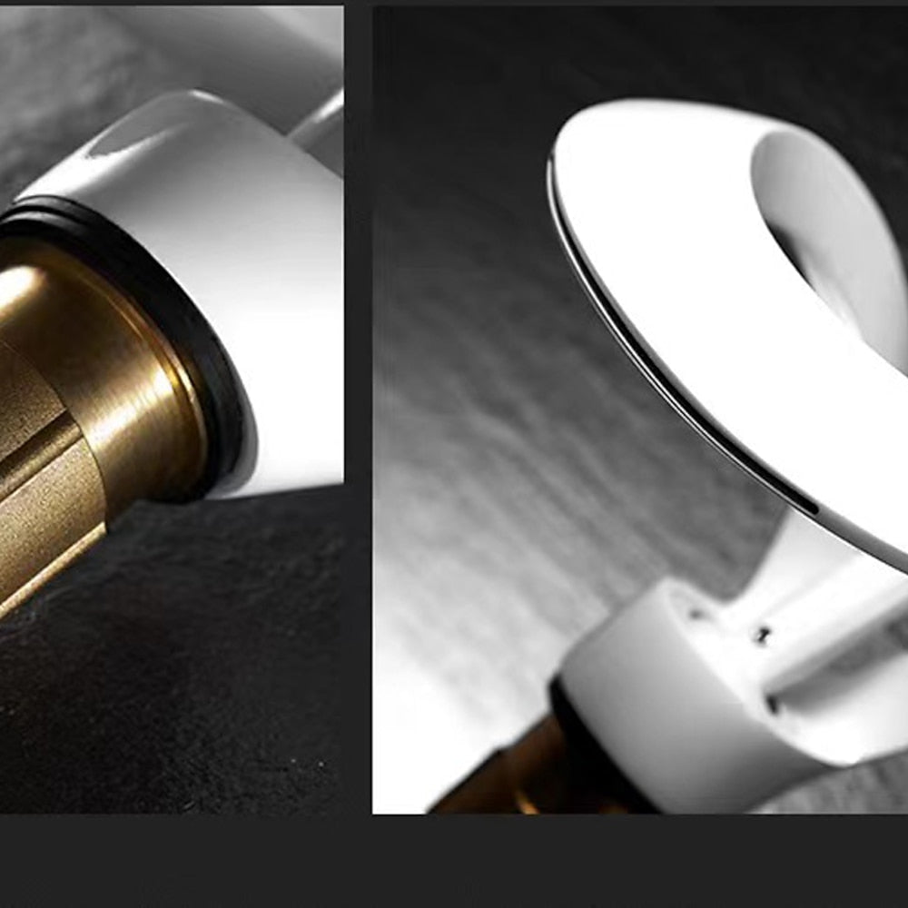Modern Waterfall Bathroom Faucet, Single-Handle Single-Hole Sink Faucet, Matte Black / Chrome / Brushed Gold / Matte White / Gunmetal