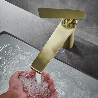Modern Tall Vessel Sink Faucet, Single-Handle Single-Hole Brass Faucet