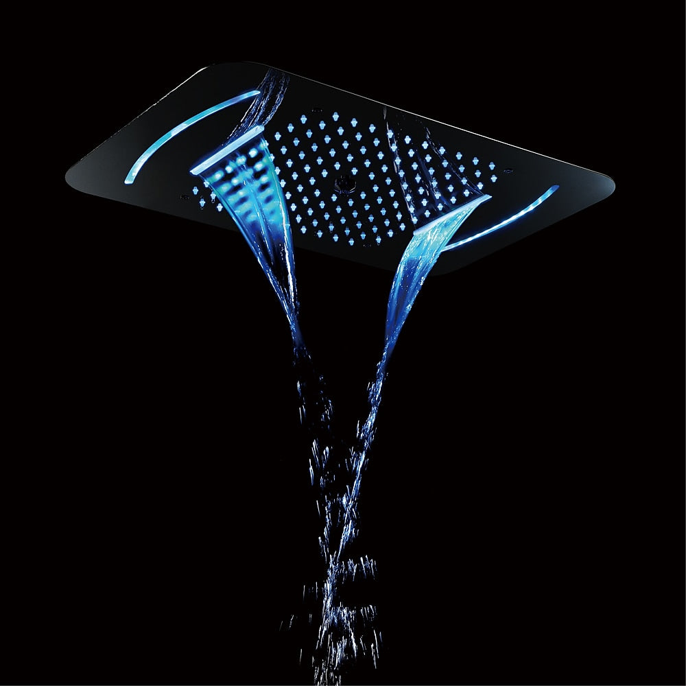 LED Multi-Function Chrome Shower Head, Ceiling-Mounted Stainless Steel Shower Head