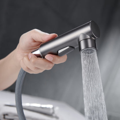 Pull-Out Spray Bathroom Faucet, Modern Single-Hole Single-Handle Brass Faucet, Gunmetal / Matte Black / Brushed Gold / Matte White / Chrome