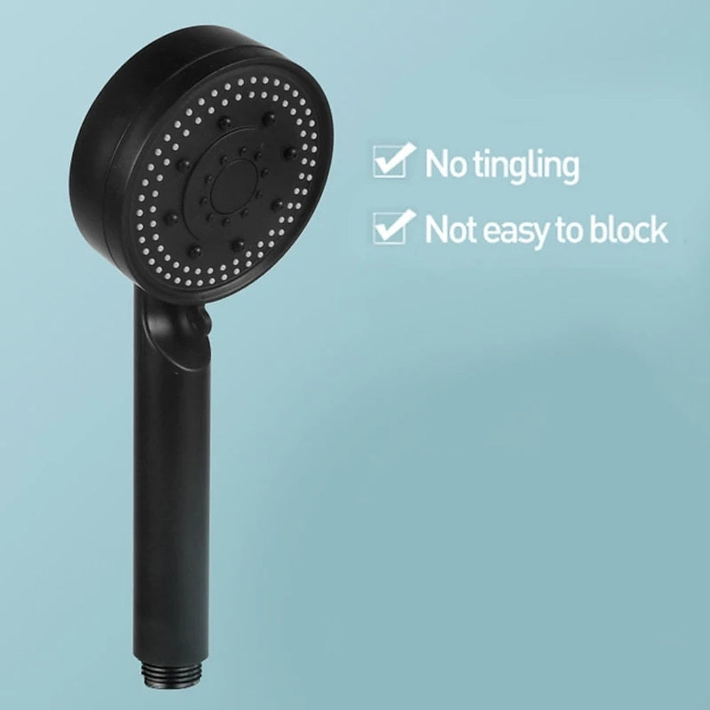 5-Spray Mode Matte Black Handheld Shower Head, High-Pressure Bathroom Showerhead