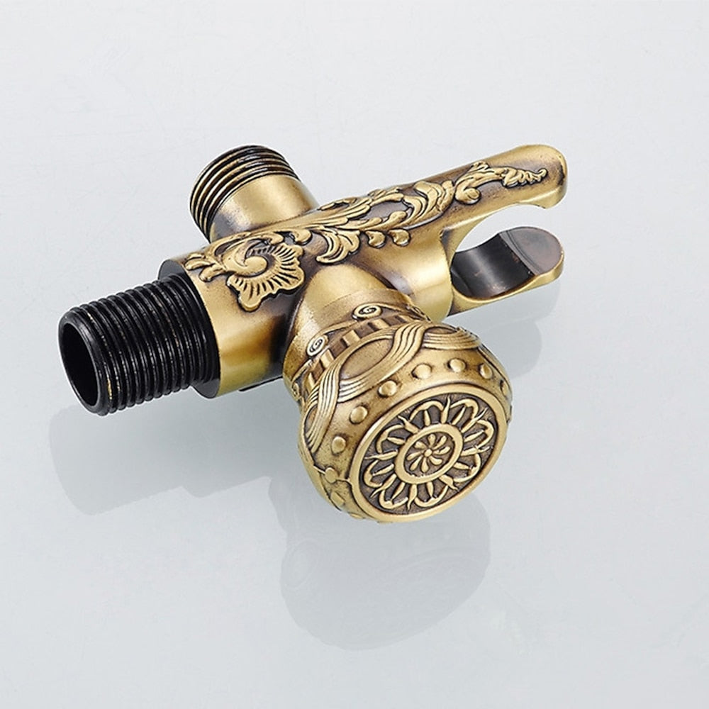 Antique Brass Handheld Bidet Sprayer, Wall-Mount Toilet Bidet Faucet with Hose