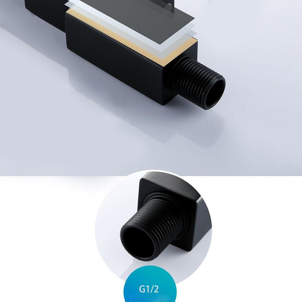 Modern Wall-Mount Bathroom Faucet, Single-Cold Single-Handle Basin Faucet, Chrome / Matte Black / Brushed Gold