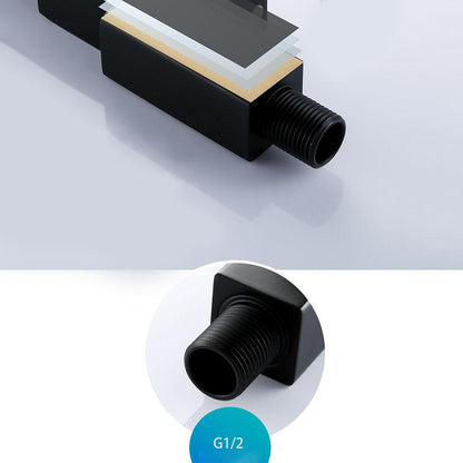 Modern Wall-Mount Bathroom Faucet, Single-Cold Single-Handle Basin Faucet, Chrome / Matte Black / Brushed Gold