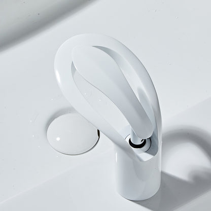 Modern Waterfall Bathroom Faucet, Single-Handle Brass Faucet