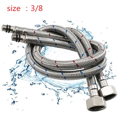 Stainless Steel Braided Faucet Water Supply Hoses, 3/8-Inch Connection Inlet Lines