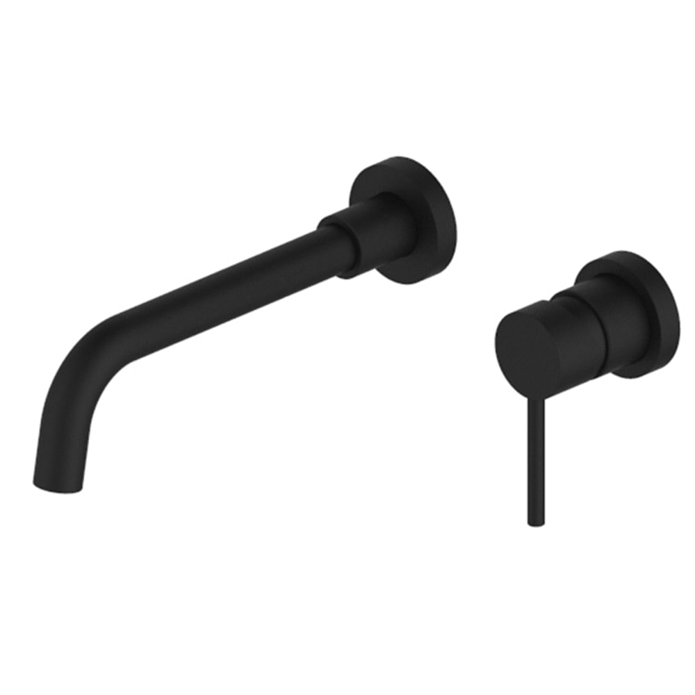 Matte Black Wall-Mount Swivel Spout Bathroom Faucet, Single-Handle Brass Faucet
