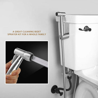 Modern Stainless Steel Handheld Bidet Faucet, Toilet Cleaning Bidet Faucet with Hose / T-Valve