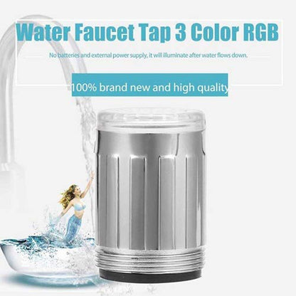 LED 3- Changing Faucet Aerator, Chrome Temperature Sensor Tap Aerator