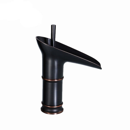 Waterfall Single-Hole Bathroom Faucet, Single-Handle Brass Faucet, Antique Brass / Oil-Rubbed Bronze / Polished Gold