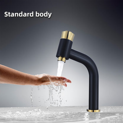 Modern Single-Hole Bathroom Faucet, Push-Button Faucet
