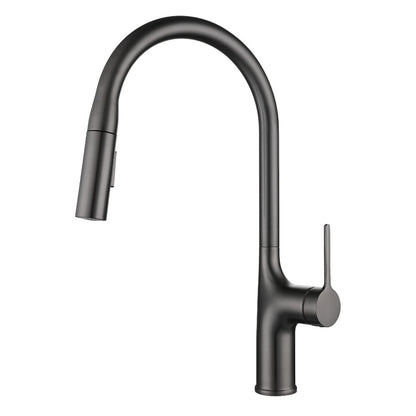 Modern Pull-Down Kitchen Faucet, Single-Handle High Arc Faucet, Matte Black / Chrome / Brushed Gold