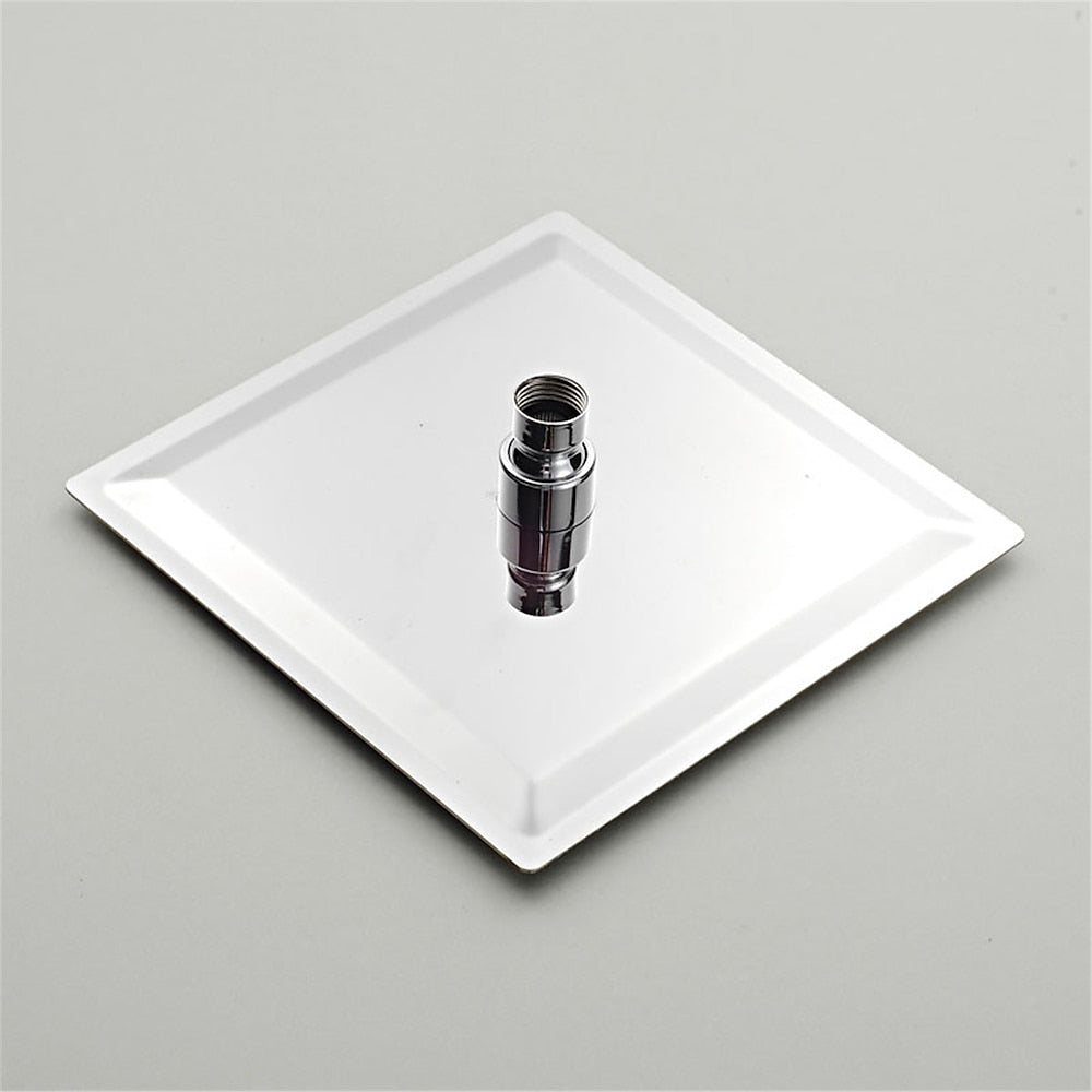 Chrome Contemporary Rectangular Rainfall Shower Head, Ceiling-Mount Spray Shower Head