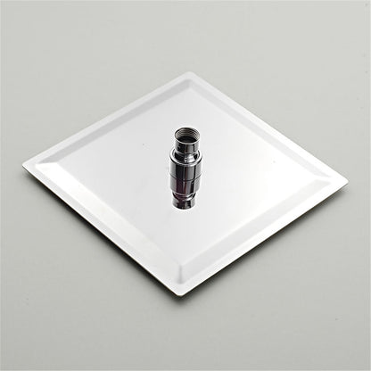 Chrome Contemporary Rectangular Rainfall Shower Head, Ceiling-Mount Spray Shower Head