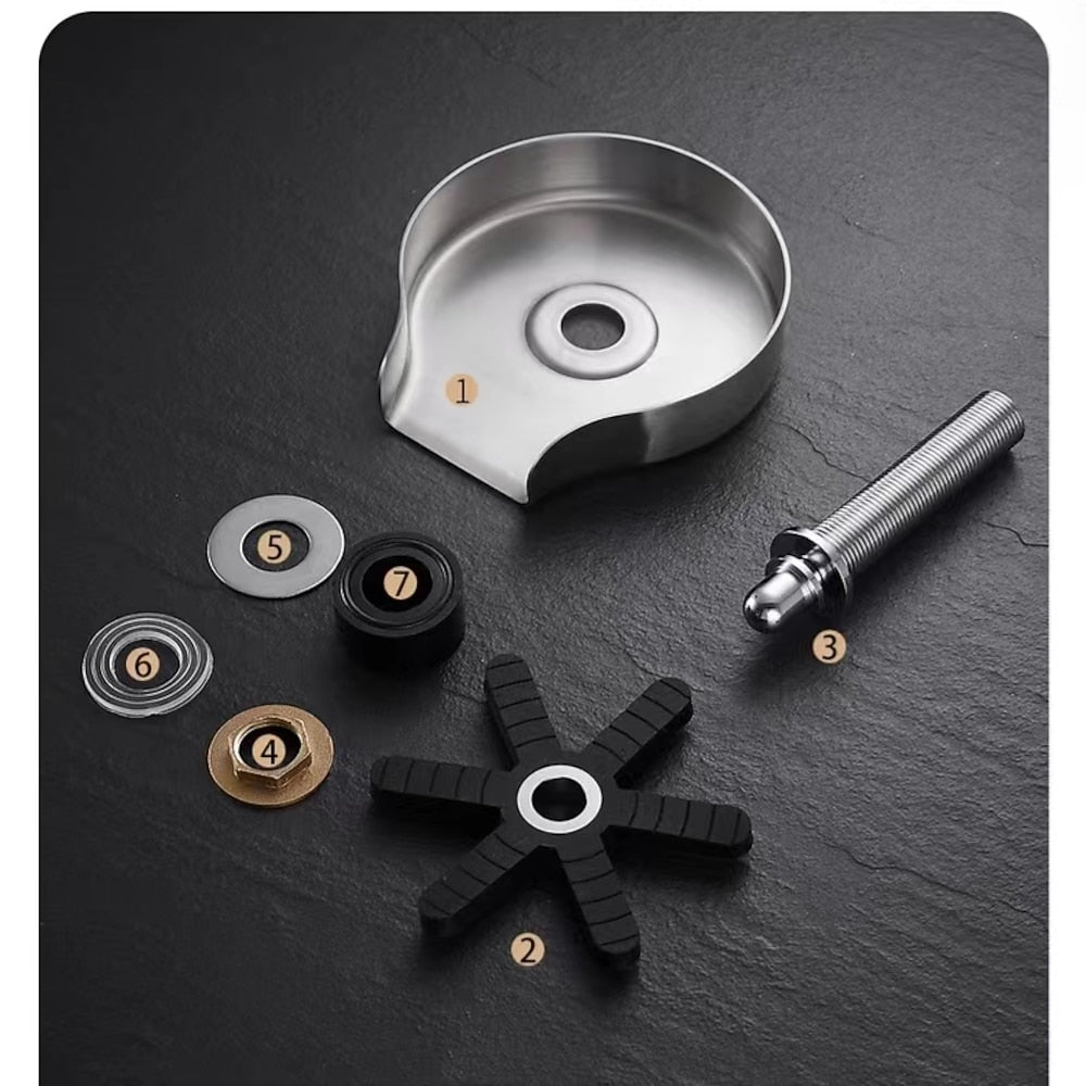 Modern Deck-Mounted Stainless Steel Glass Rinser, Multi-Angle Spray Cup Washer for Kitchen Sink, Brushed Nickel / Matte Black / Gunmetal