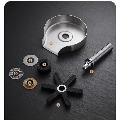Modern Deck-Mounted Stainless Steel Glass Rinser, Multi-Angle Spray Cup Washer for Kitchen Sink, Brushed Nickel / Matte Black / Gunmetal