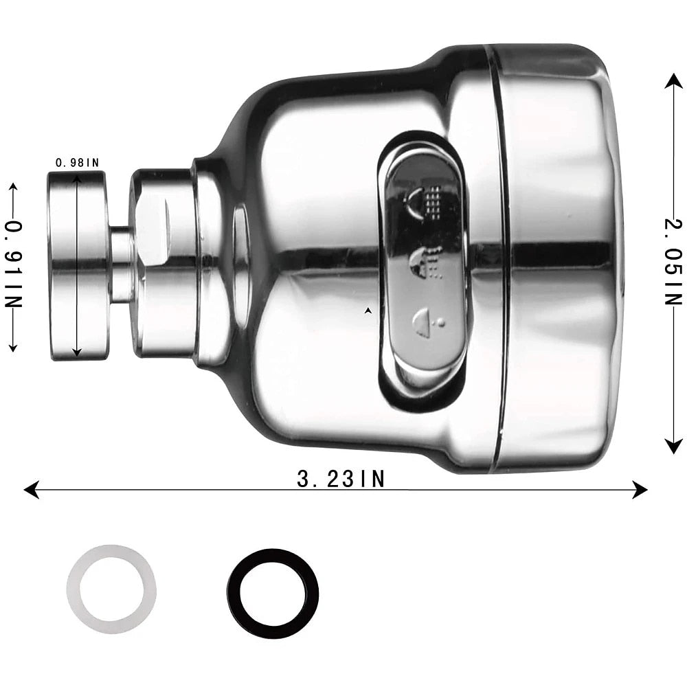 3-Mode 360-Degree Swivel Chrome Faucet Spray Head, Kitchen Sink Sprayer Attachment
