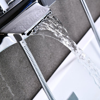 Modern Single-Hole Kitchen Faucet, Dual-Handle Pull-Down Sprayer Faucet with Swivel Spout