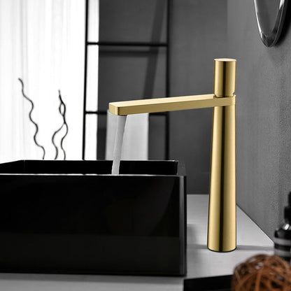 Waterfall Modern Vessel Sink Faucet, Tall Single-Handle Bathroom Faucet, Chrome / Matte Black / Brushed Gold / Matte White / Gunmetal