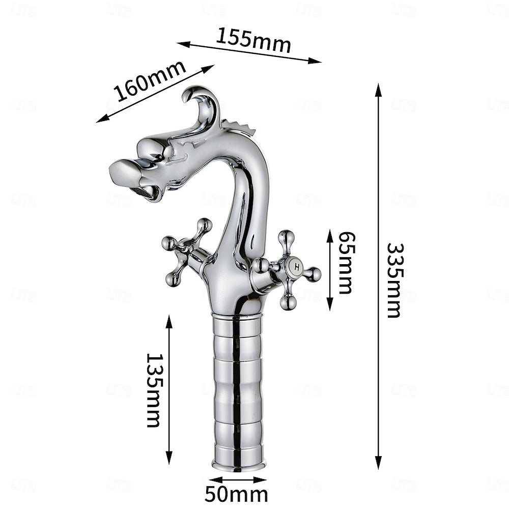 Modern Curved High Arc Bathroom Faucet, Single-Handle Single-Hole Brass Body Faucet