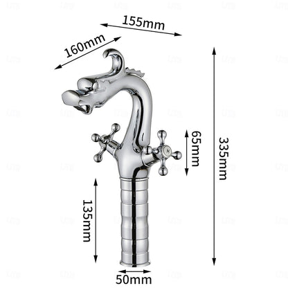 Modern Curved High Arc Bathroom Faucet, Single-Handle Single-Hole Brass Body Faucet