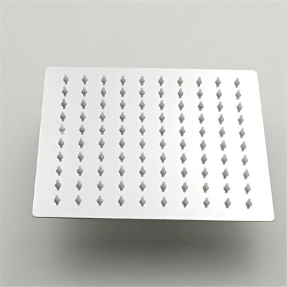 Chrome Contemporary Rectangular Rainfall Shower Head, Ceiling-Mount Spray Shower Head