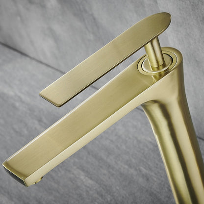 Modern Tall Vessel Sink Faucet, Single-Handle Single-Hole Brass Faucet