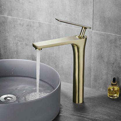 Modern Vessel Sink Faucet, Single-Handle Brass Bathroom Faucet