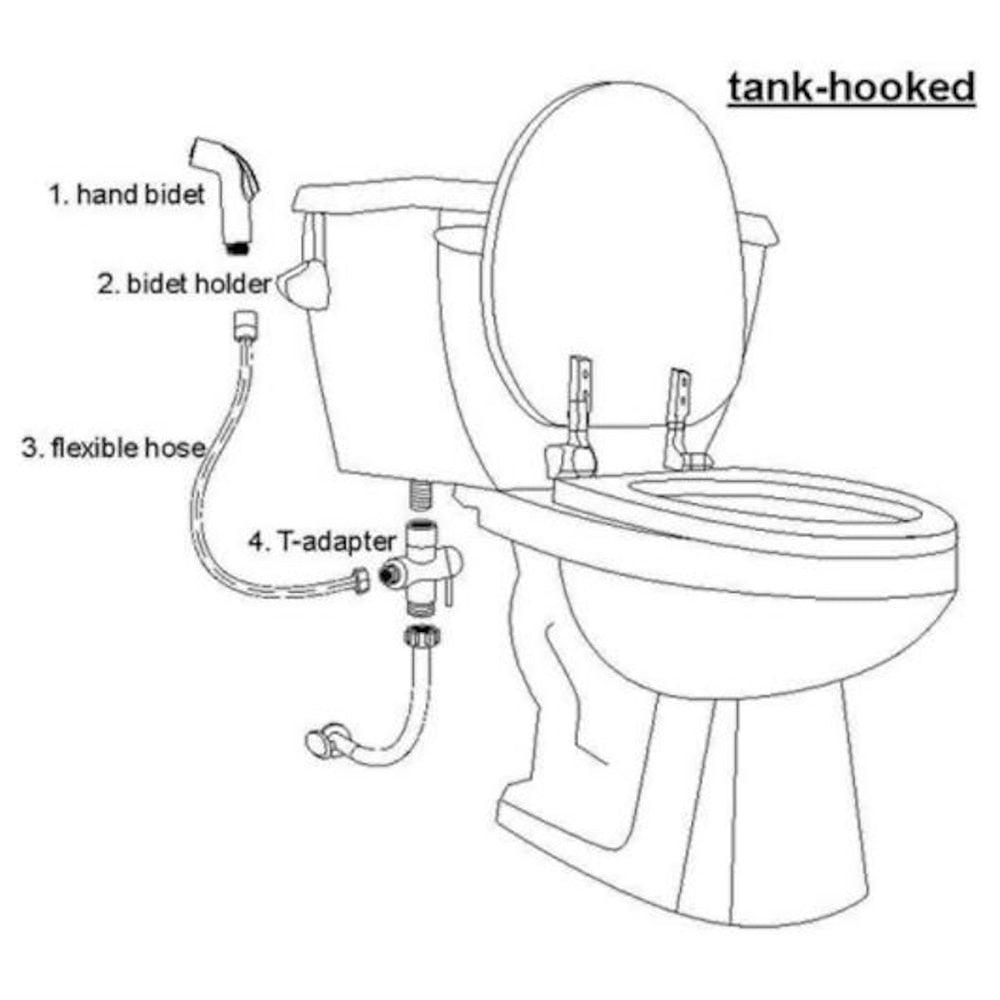 Electroplated ABS Handheld Bidet Sprayer, Self-Cleaning Toilet Faucet with PVC Hose / Valve