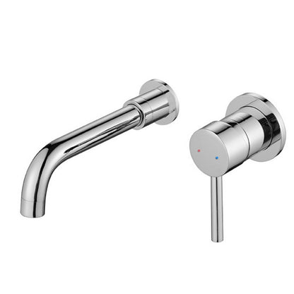 Rotatable Spout Wall-Mount Bathroom Faucet, Single-Handle Brass Basin Tap, Chrome / Matte Black / Brushed Gold