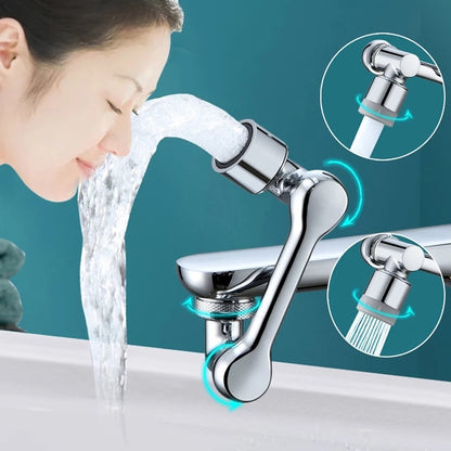 Chrome 1080-Degree Rotating Faucet Extender, 2-Mode Sprayer Faucet Attachment with Mechanical Arm