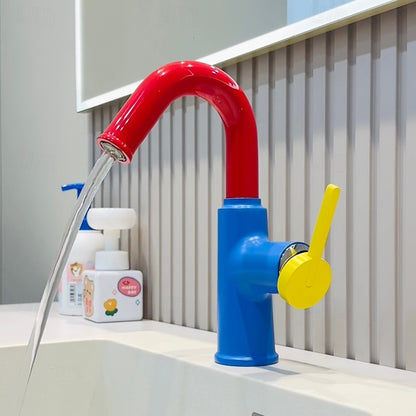 Modern High-Arc Bathroom Faucet, Single-Handle Single-Hole Faucet, Multi- / Green / White / Yellow / Pink / Gray / Silver