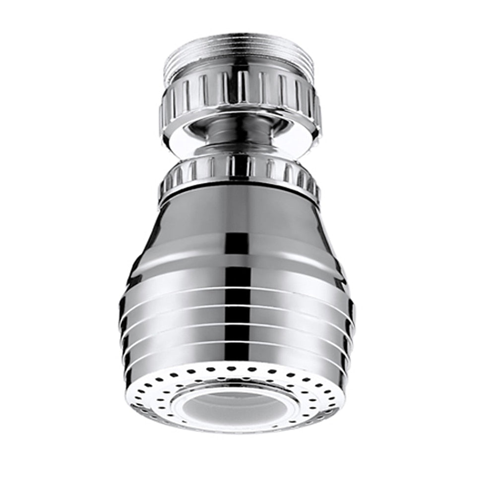 Chrome 360-Degree Swivel Faucet Aerator, Splash-Proof Water-Saving Faucet Attachment