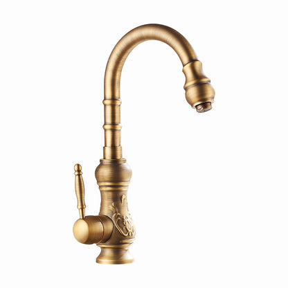 Antique Single-Hole Kitchen Faucet, Single-Handle High Arc Faucet