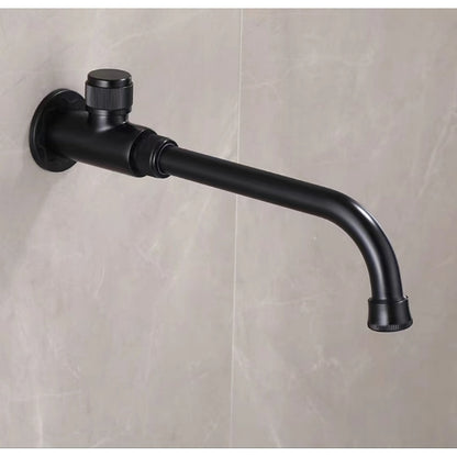 Wall-Mount Bathroom Sink Faucet, Single Knob Handle Brass Utility Tap, Matte Black / Antique Brass