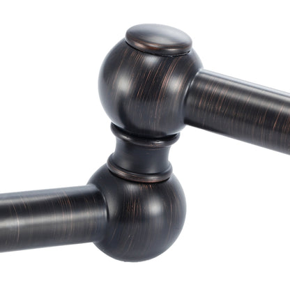 Wall-Mount Brass Pot Filler Faucet, Double Handle Folding Kitchen Faucet, Oil-Rubbed Bronze / Matte Black