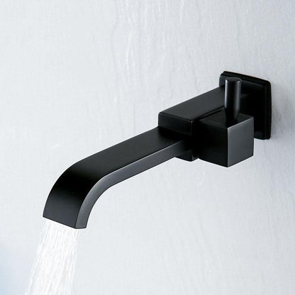 Waterfall Wall-Mount Bathroom Faucet, Single-Handle Brass Spout Faucet, Matte Black / Chrome