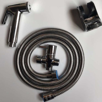Chrome ABS Handheld Bidet Sprayer, Wall-Mount Toilet Shattaf with Hose / Holder