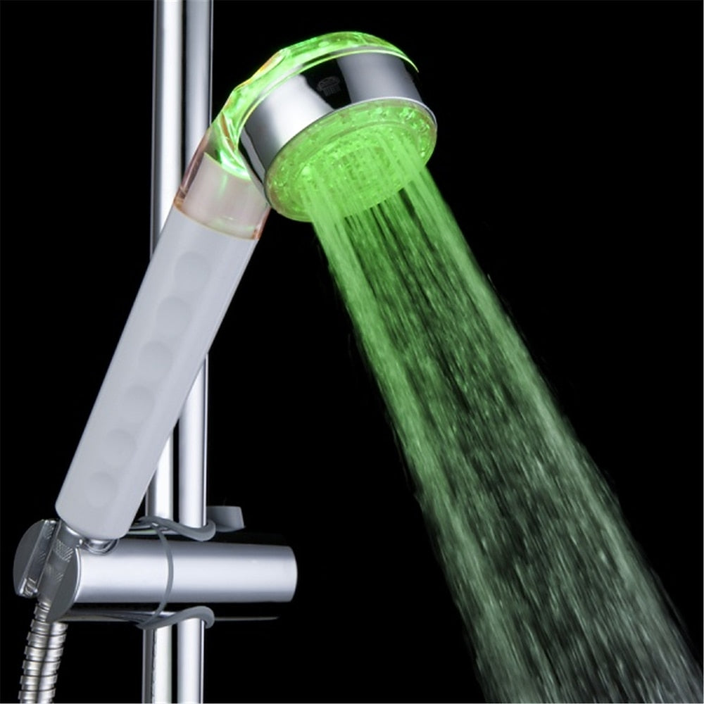 LED -Changing Chrome Hand Shower, Temperature-Sensitive 3- Handheld Shower
