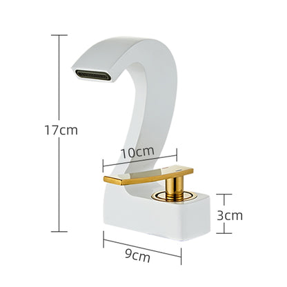 Waterfall Single-Hole Bathroom Faucet, Single-Handle Brass Faucet
