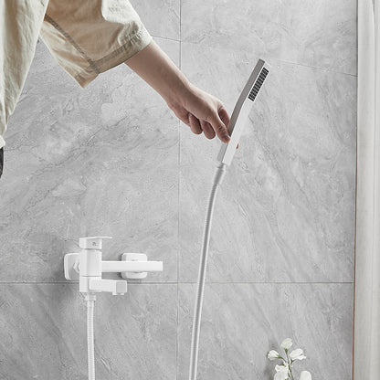 Wall-Mount Single-Handle Swivel Spout Tub Faucet, Bathtub Filler Faucet with Handheld Shower