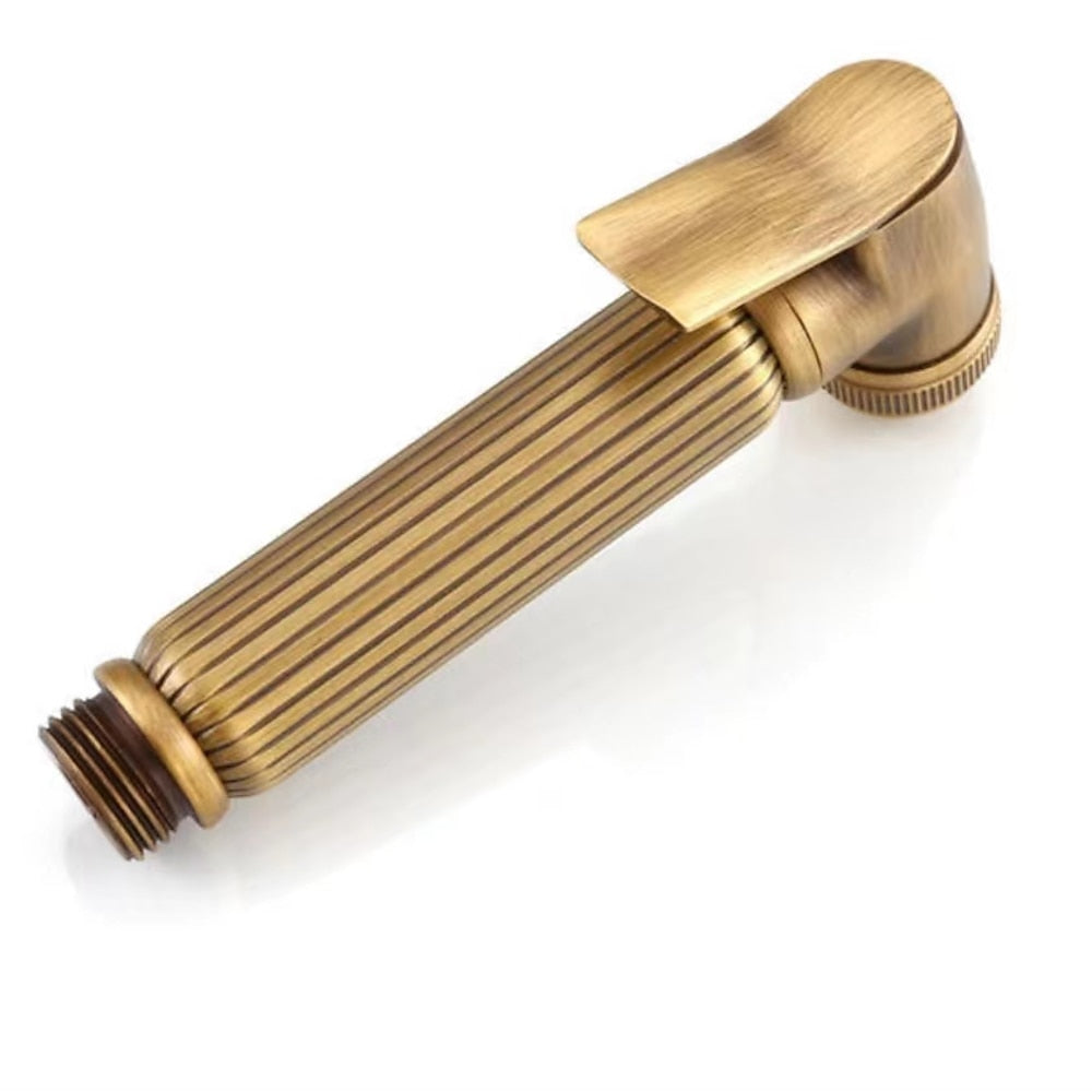 Self-Cleaning Antique Copper Handheld Bidet Sprayer, Wall-Mount Toilet Shattaf Sprayer with Hose