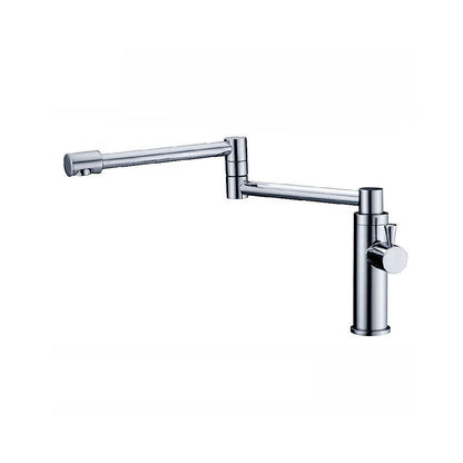 Chrome Foldable Pot Filler Faucet, Single-Hole Deck-Mount Cold Only Kitchen Faucet
