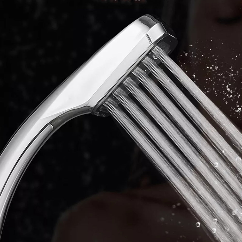 Chrome Handheld Shower Head, High Pressure 300-Hole Water Saving Shower Head with Shower Hose / Wall-Mount Bracket
