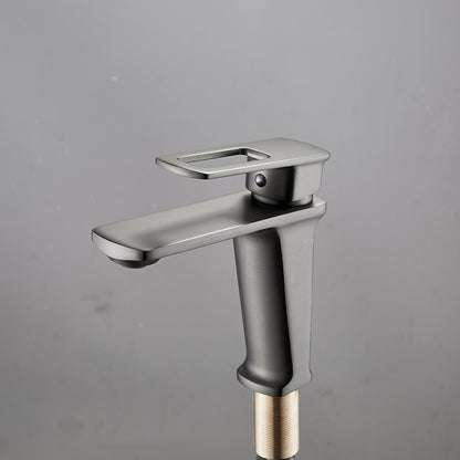 Modern Single-Hole Bathroom Sink Faucet, Single-Handle Brass Basin Faucet, Matte Black / Gunmetal / Chrome