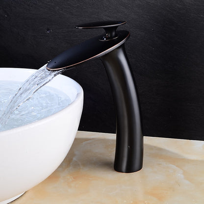 Modern Waterfall Vessel Bathroom Faucet, Single-Hole Single-Handle Faucet