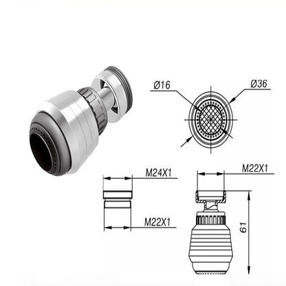 Chrome 360-Degree Swivel Faucet Aerator, Splash-Proof Water-Saving Faucet Attachment